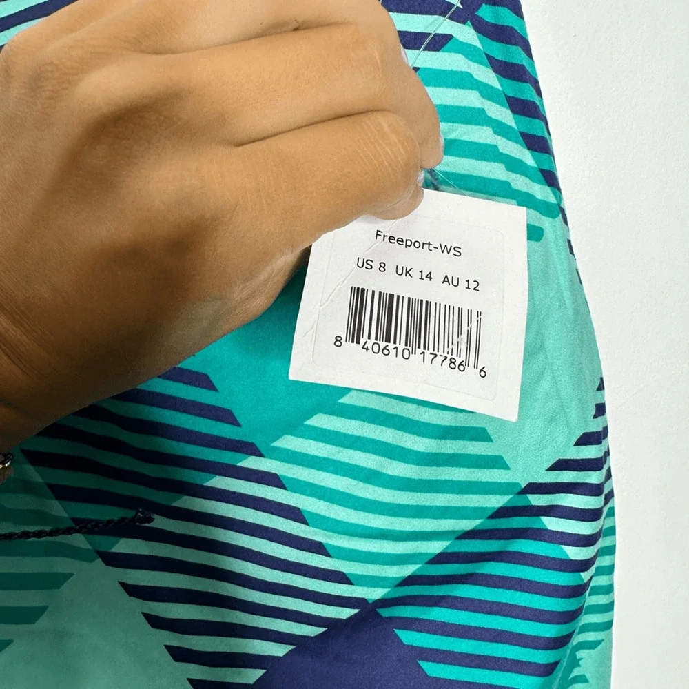 LOUDMOUTH FREPORT Golf Shorts blue turquoise checkered bermuda womens 8 NWT - Picture 4 of 8